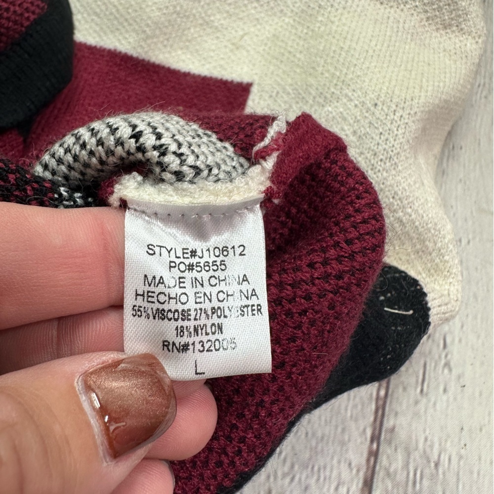 NWT entro Boutique Burgundy/Black open front cardigan sweater boho western - Picture 12 of 13